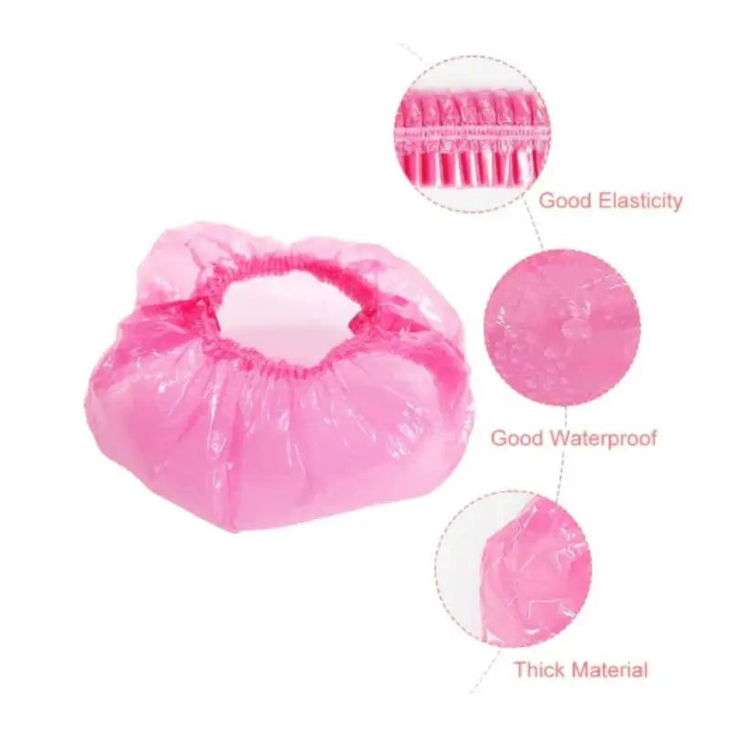 80pcs Waterproof Disposable Shower Cap Women's  Elastic Mouth Strip Plastic.