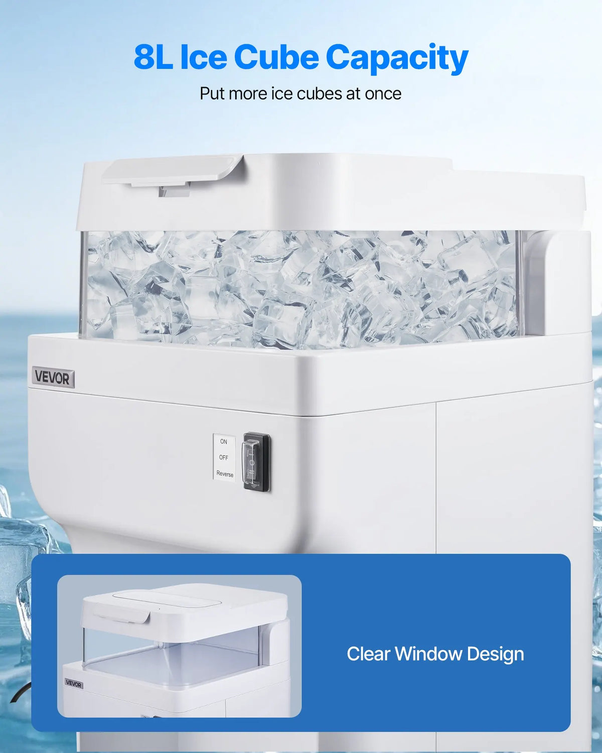Commercial Ice Shaver 220LBS/H Electric Ice Crusher.White