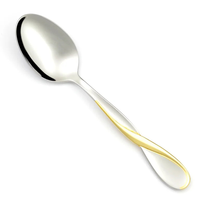GOLDEN AQUARIUS Stainless Gold Accent Silverware .