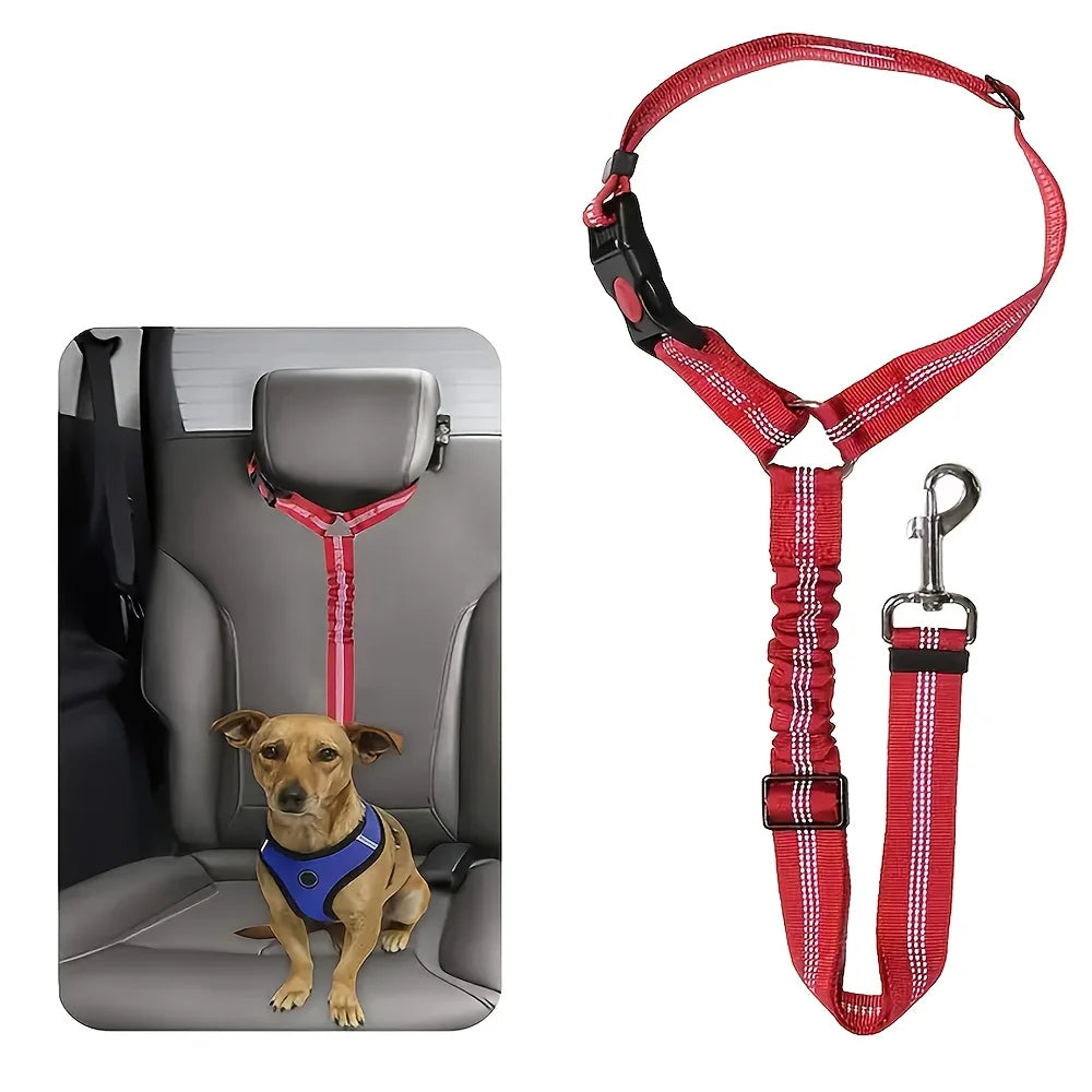 Car seat belt, elastic and retractable dog leash, non-slip adjustable dog leash.