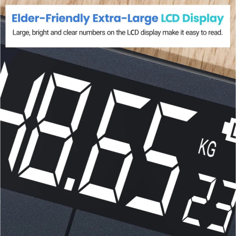 This New, High-Precision Digital Weight Scale Features a High-Definition LCD Display with a Backlight..