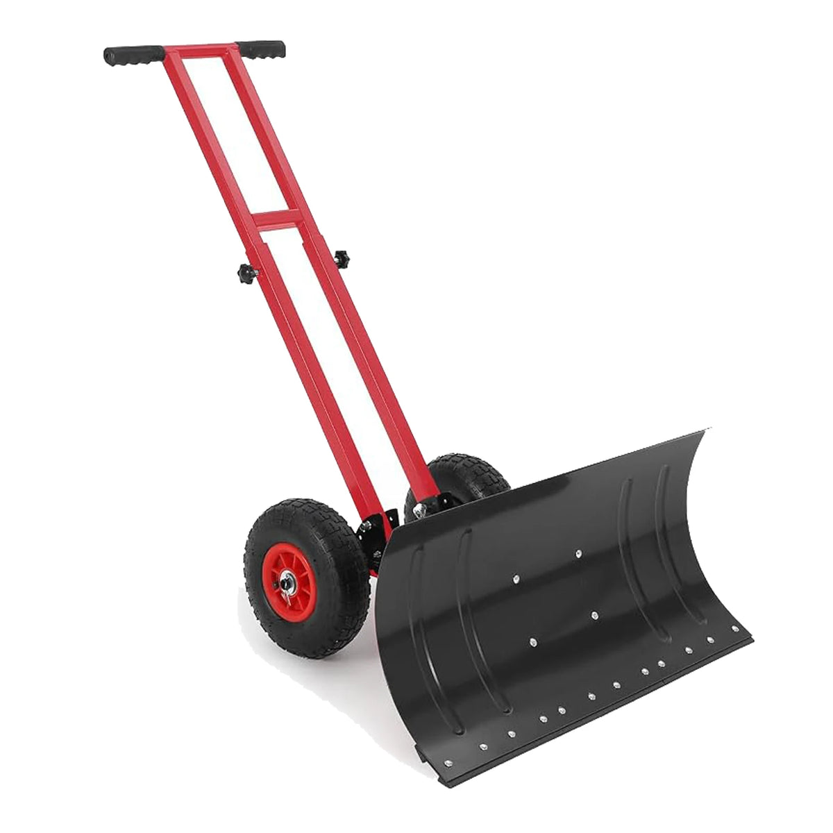 36cm  Wheeled Snow Shovel,Snow Pusher w/Adj Handle Carbon Steel Blade..