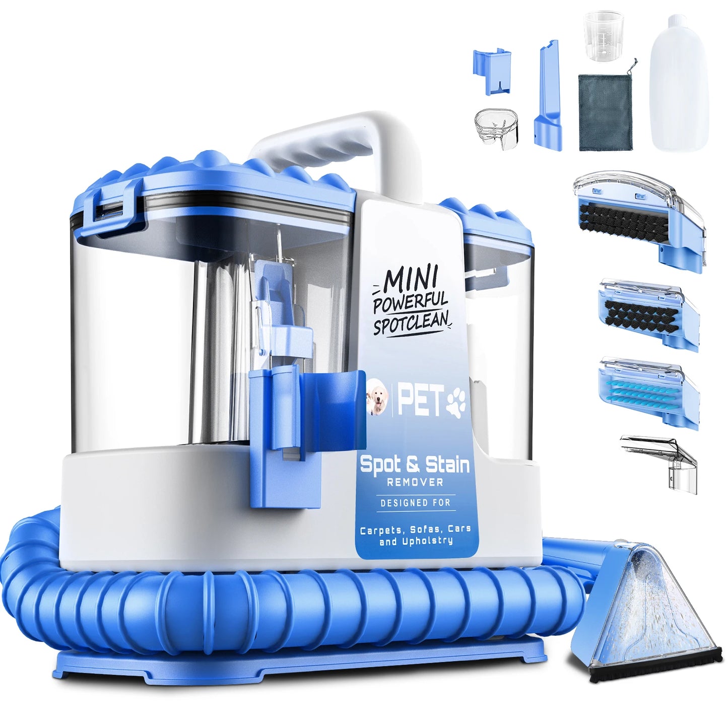 Carpet + Upholstery Cleaner Machine, 32Kpa Powerful Suction w/ 5 Cleaning Tools,.