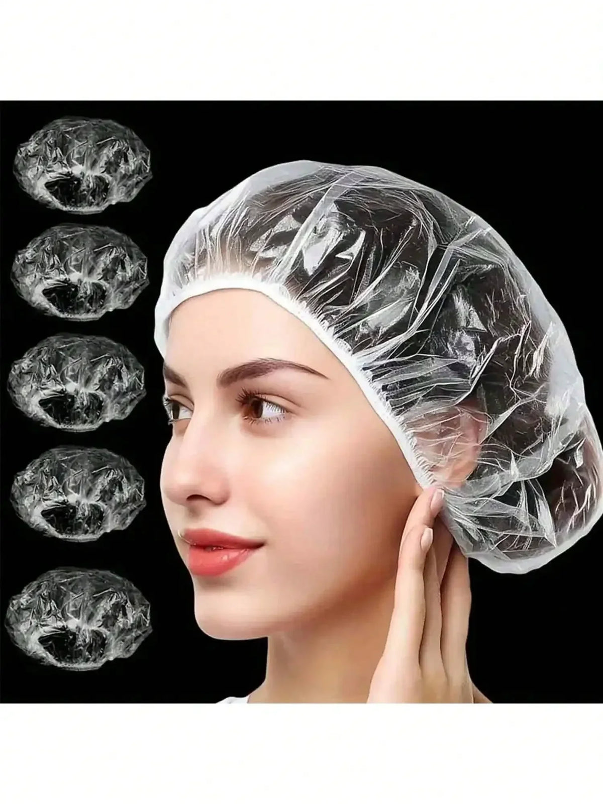 2026 100/50/10pcs Disposable Shower Caps, Waterproof Elastic Shower Caps, Thick Extra Large Elastic Shower Caps .