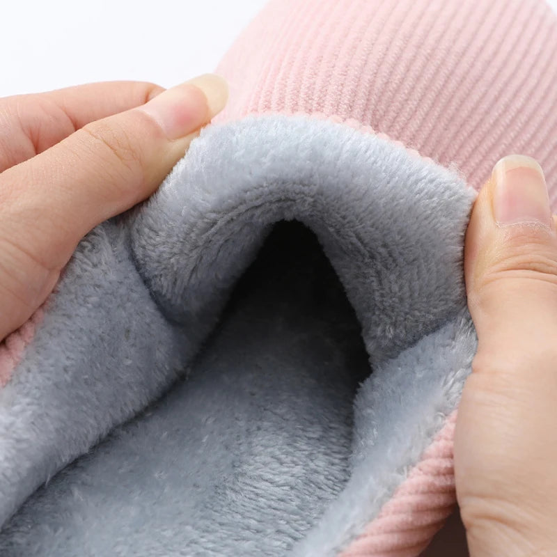 Cotton Slippers Women's Home Autumn and Winter Home Indoor Warm Couple Plush .