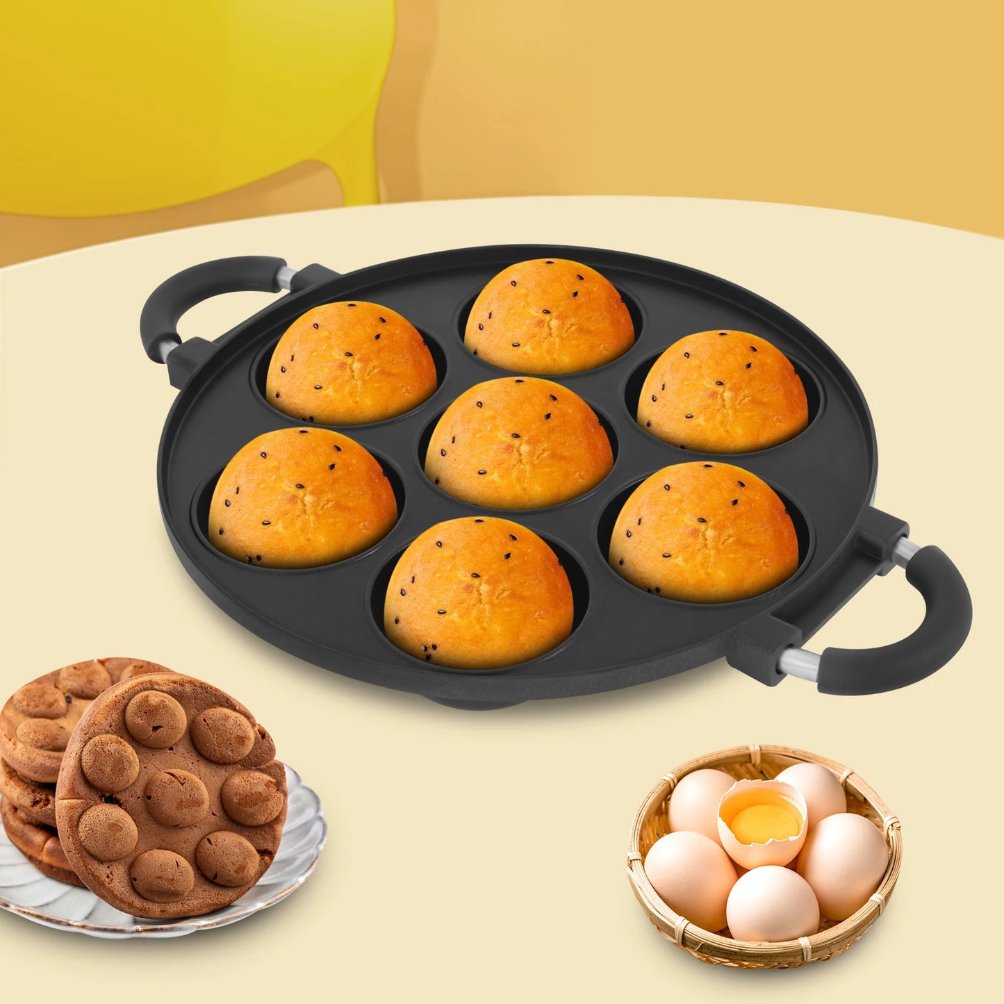 7-Hole Cake Mold Baking Pan with Handle