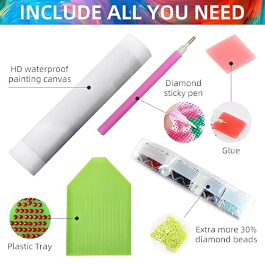 Diamond Painting Kits for Adults, Hydrangea Flowers 5D Diamond Art Kits for Beginner .