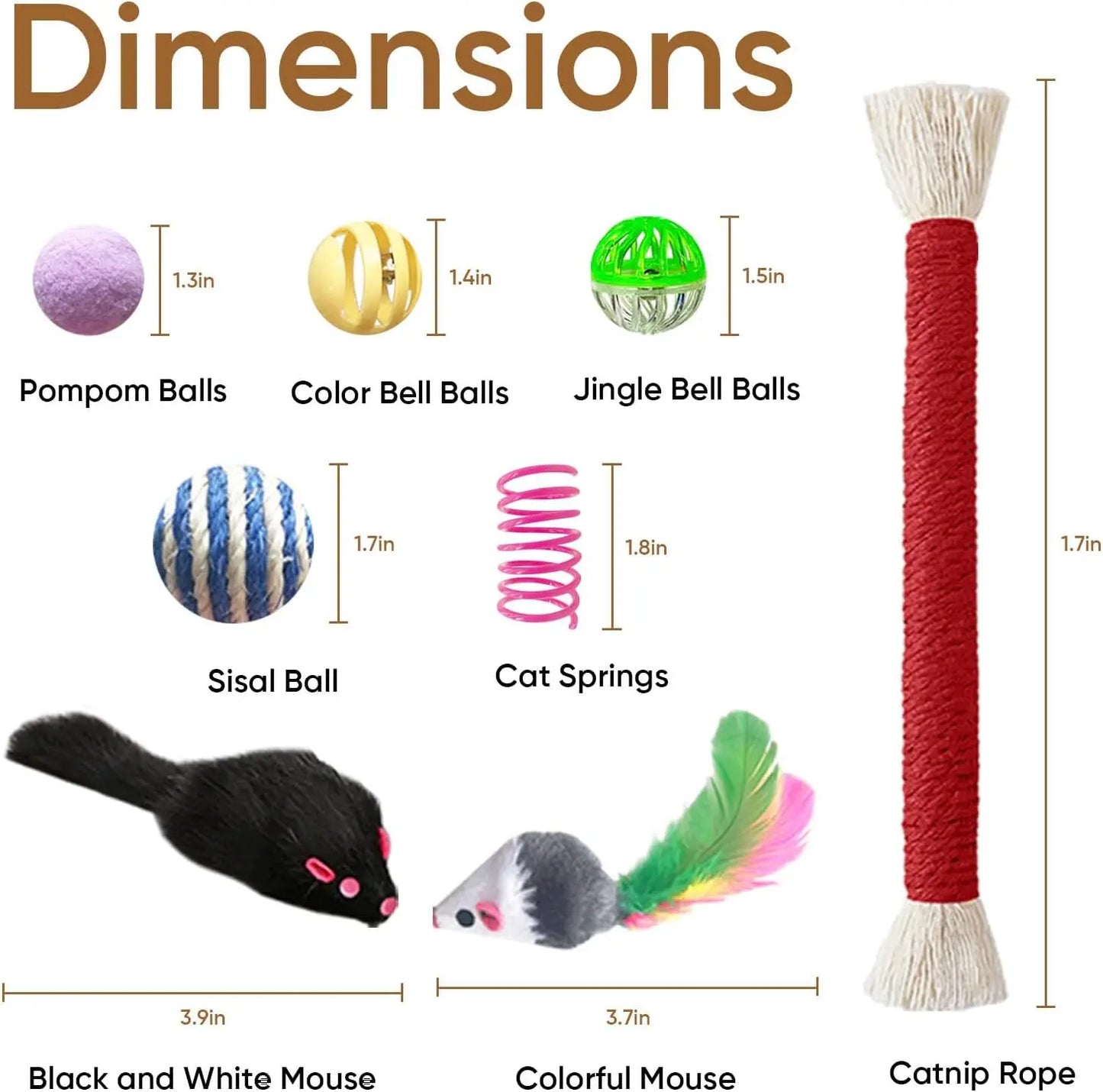 34 Pcs Interactive Cat Toys Set for Indoor Kittens