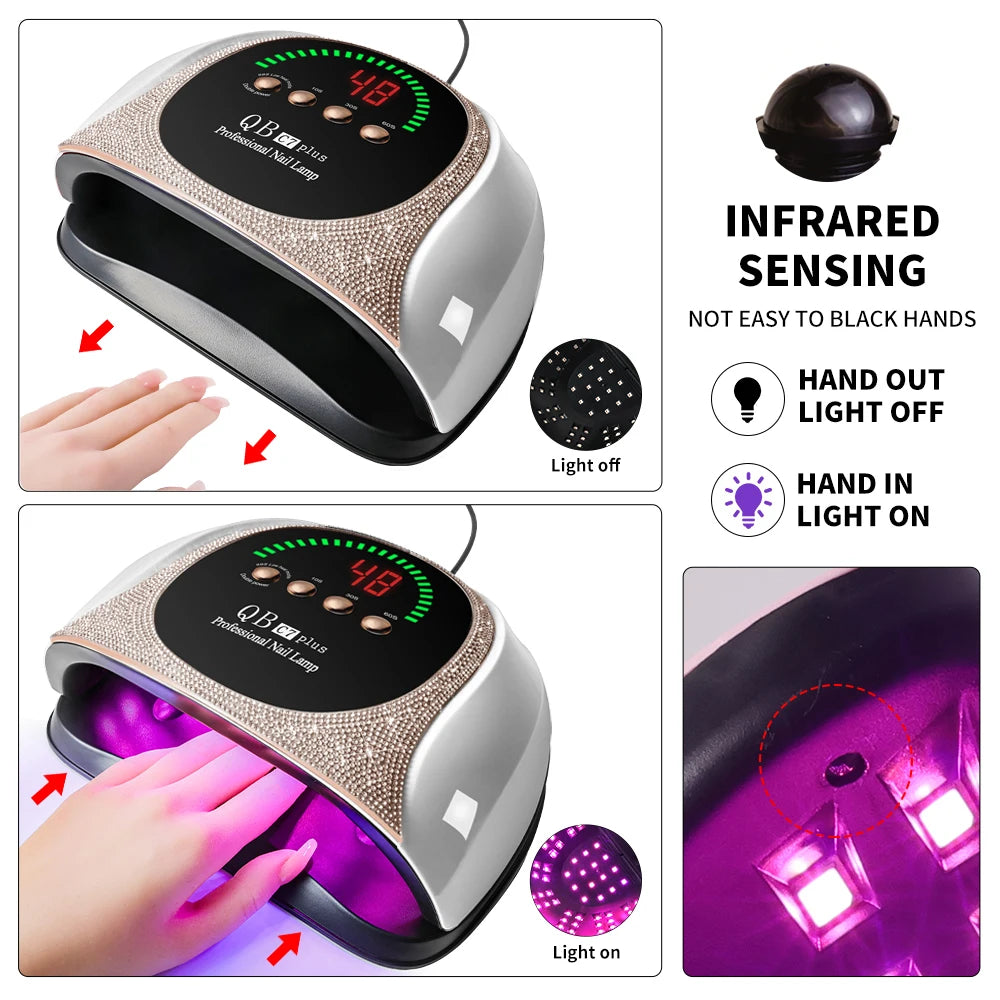 LIMEGIRL 57 UV LED Nail Dryer Professional Nail Lamp for UV Gel Nail Polish Curing Lamp with Timer Automatic Sensor .