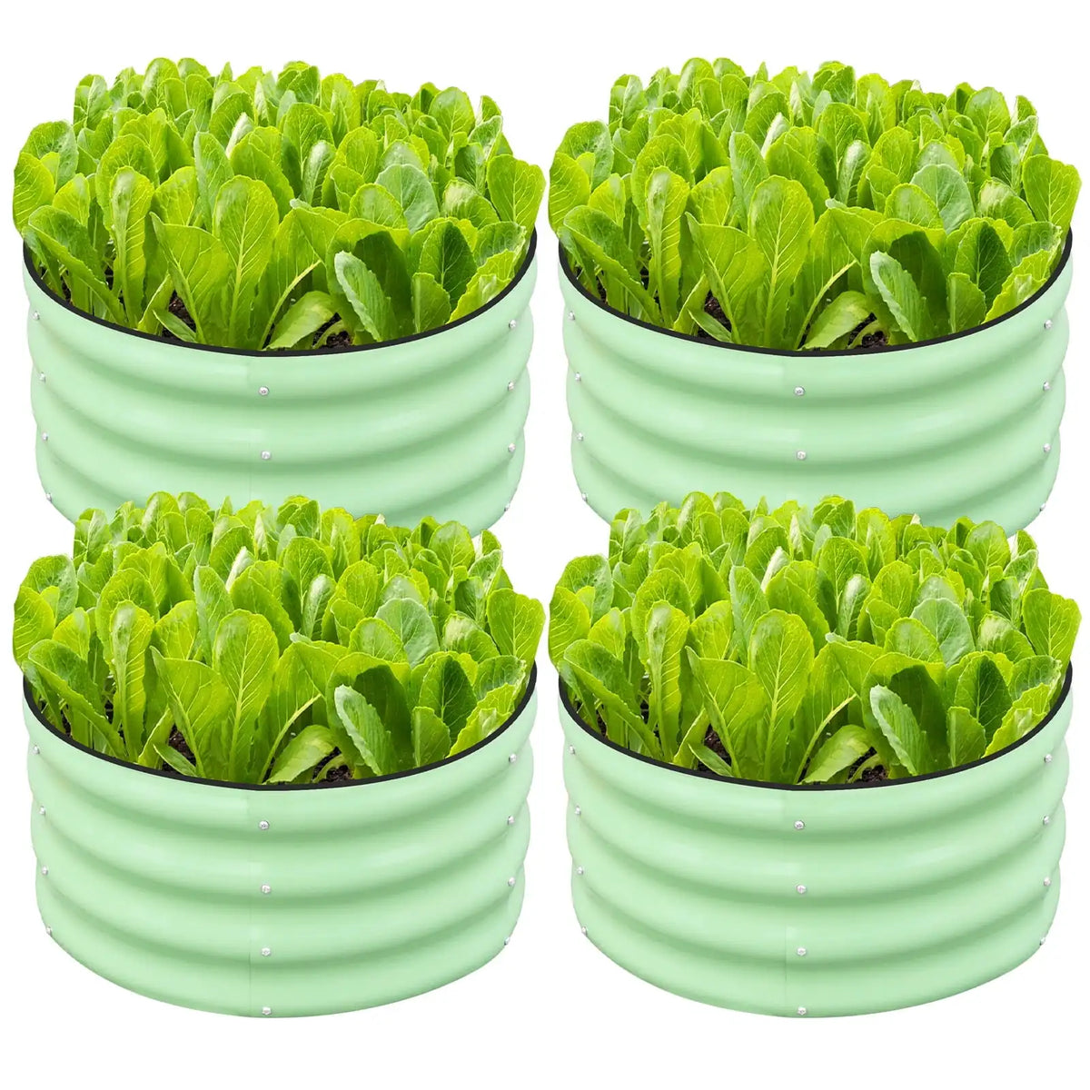 4‑Pack Galvanized Raised Garden Bed, 2×2×1ft Outdoor Planter Kit .