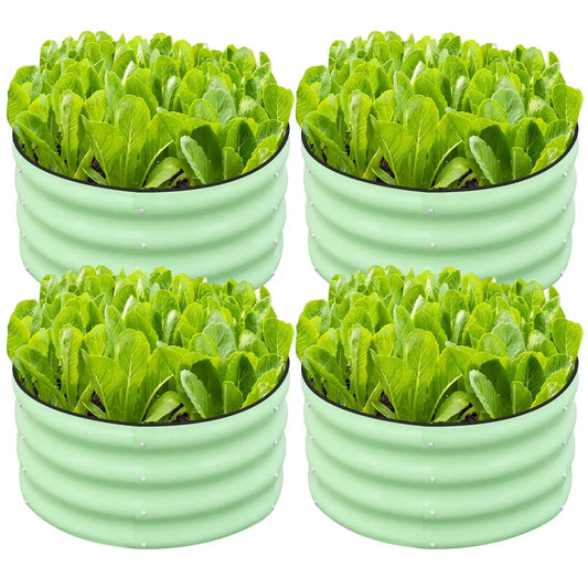 4‑Pack Galvanized Raised Garden Bed, 2×2×1ft Outdoor Planter Kit .