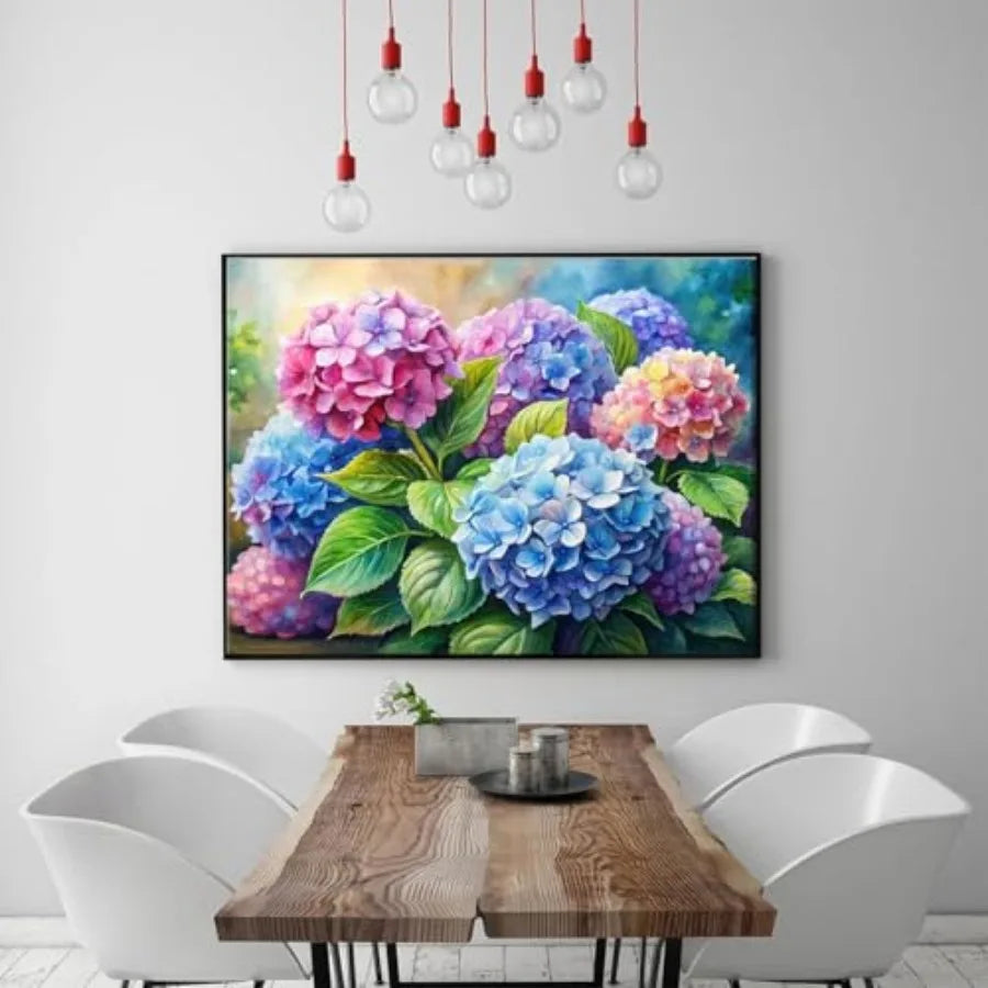 Diamond Painting Kits for Adults, Hydrangea Flowers 5D Diamond Art Kits for Beginner .