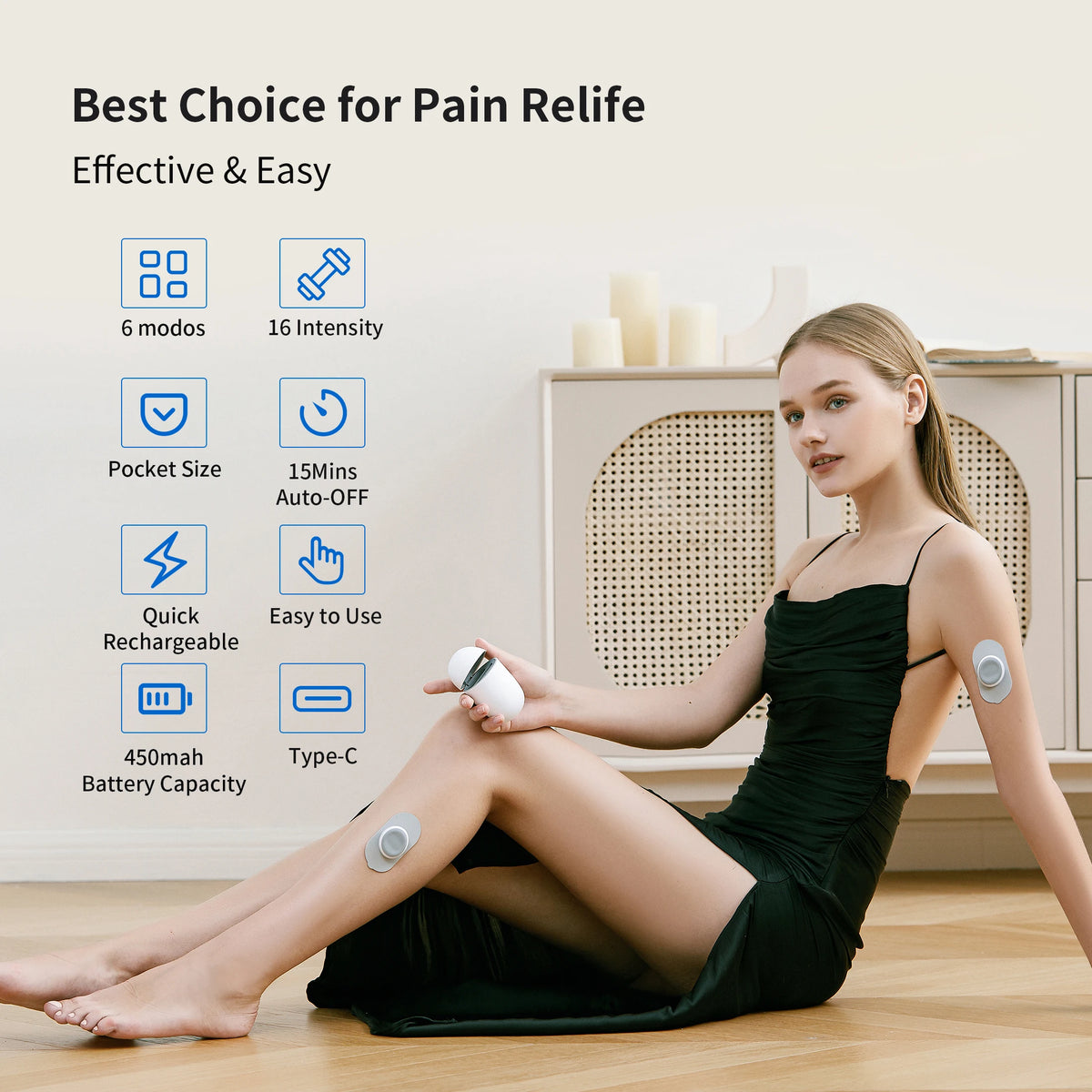 Masgre Wireless TENS EMS Unit - Pads for Electric Muscle Stimulator -.
