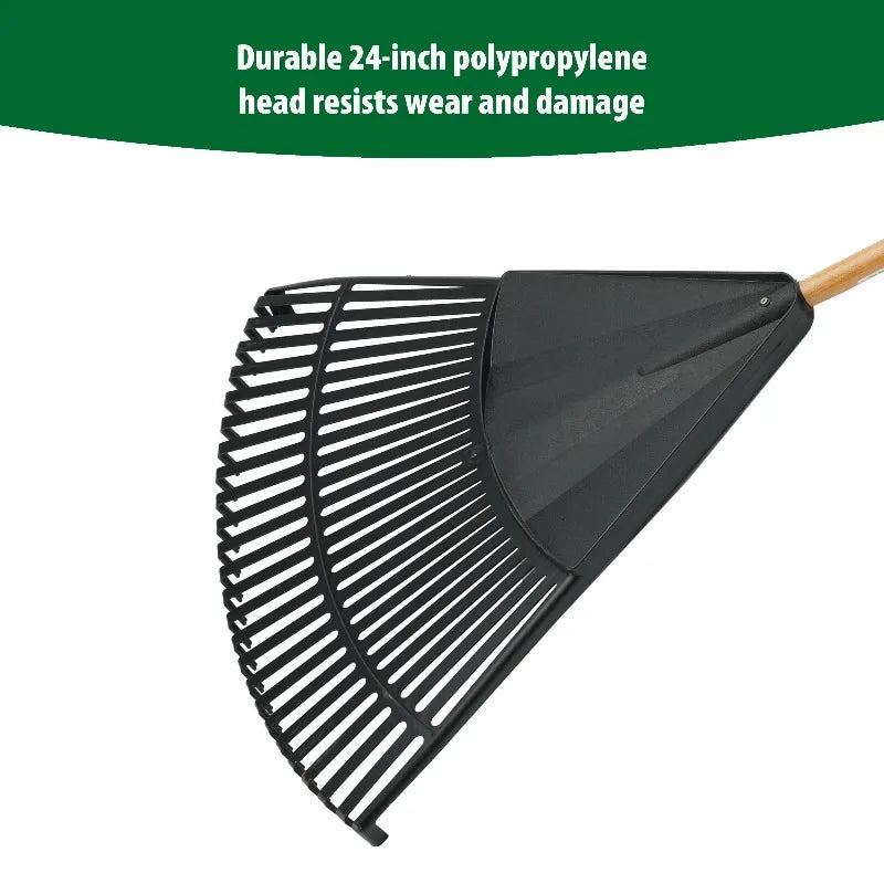24-inch Wood and Poly Leaf Rake