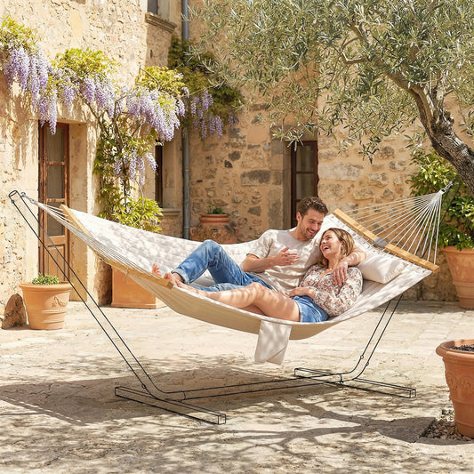 Outdoor Hammock, 2-Person, 440 Lbs Capacity, Cream White