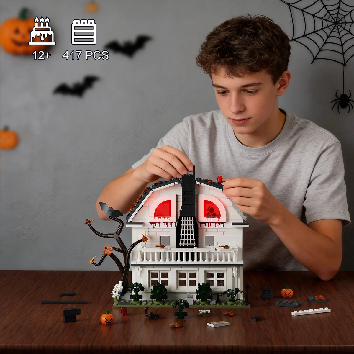 Amityville Horror House Building Blocks Set Horror Movie Haunted Manor Model .