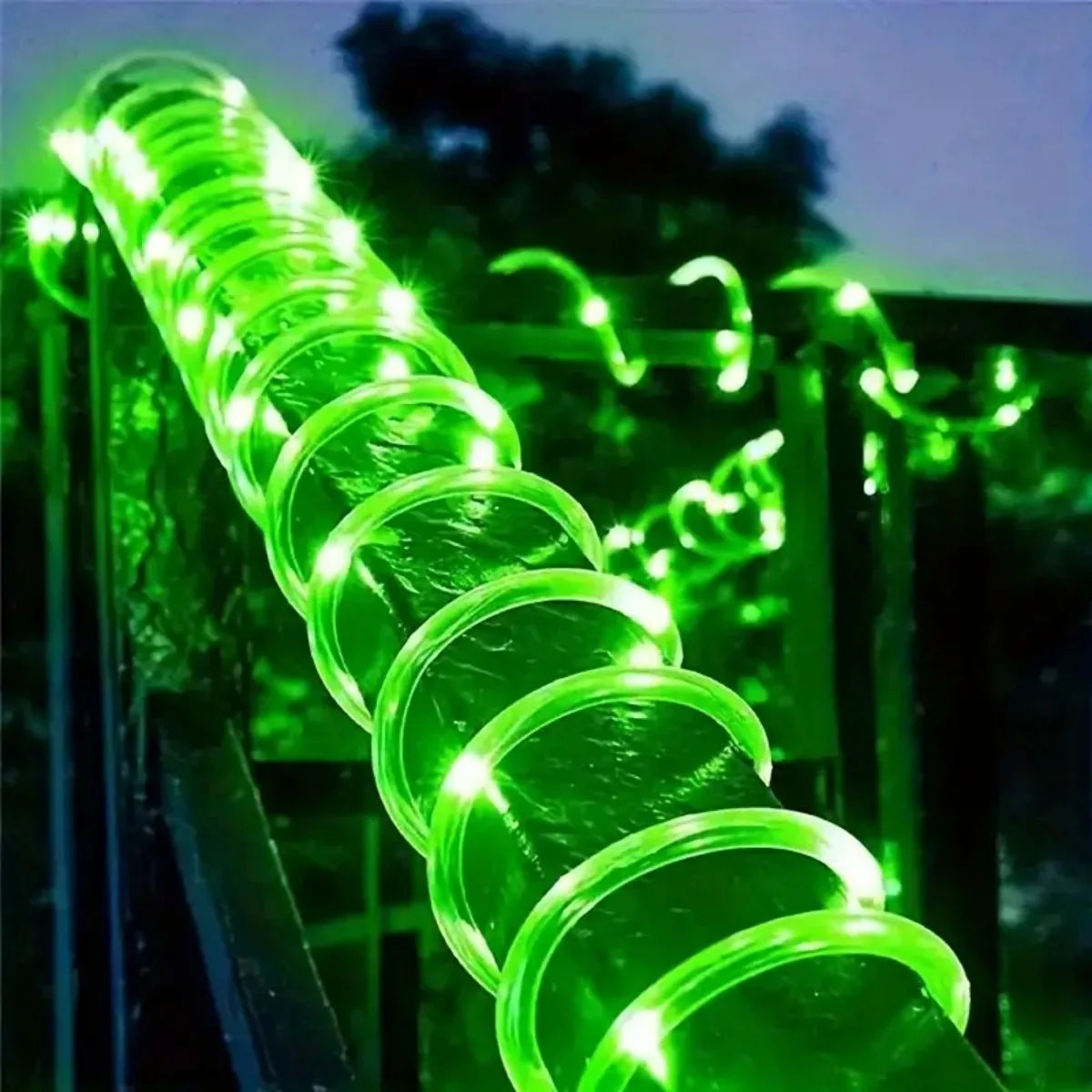 1pc Solar LED Tube Light 100LED Tube Rope String Light 8 Modes with Outdoor PVC Tube Light Solar Fence Light .