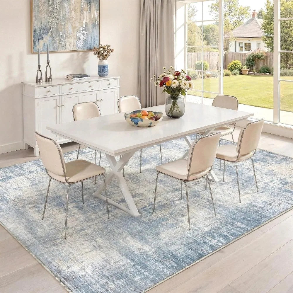 8x10 Washable Abstract Rug ., Non Slip Soft Carpets, Stain Resistant.