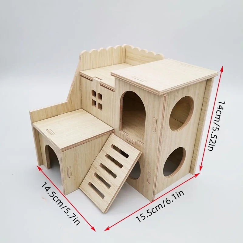 Bite resistant golden bear wooden toy swing hamster