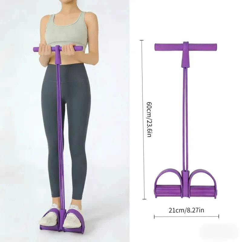 1PC Home Fitness Resistance Bands Set - 4 Elastic Pull Ropes for Full Body Workout