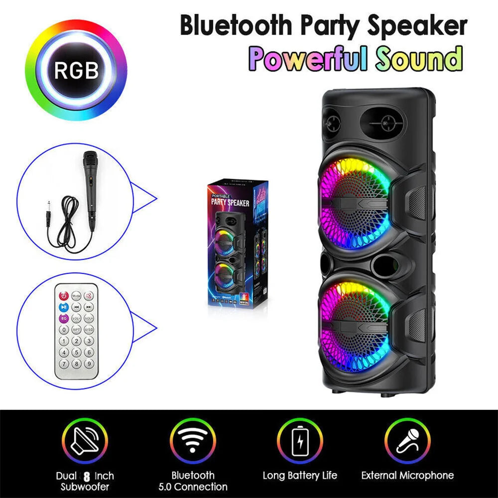 3000W Portable Bluetooth Speaker Sub Woofer Heavy Bass Sound System Party.