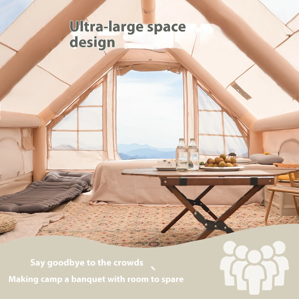 Inflatable Tents For Adult Camping, Luxury Camping Tents, Inflatable Tents With Stove Plug, 4/6/8 Person Family .