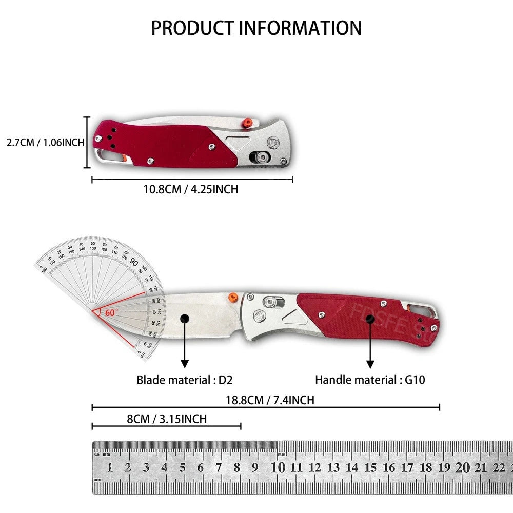 BM 53-5-9 Durable Outdoor Folding Knife 3.15'' Stainless Steel Blade