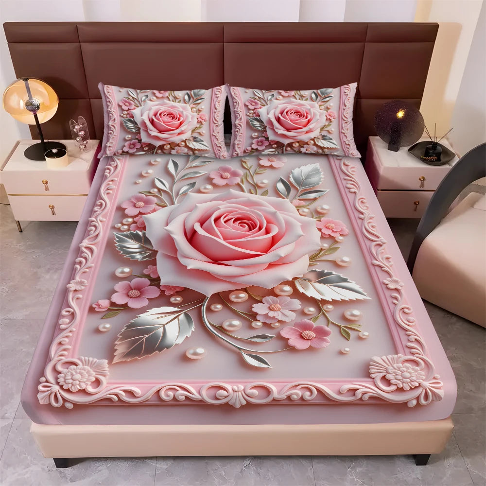 3Piece Bed Sheet Set Printing . Soft Comfort Microfiber Deep Pocket Twin Full Queen King