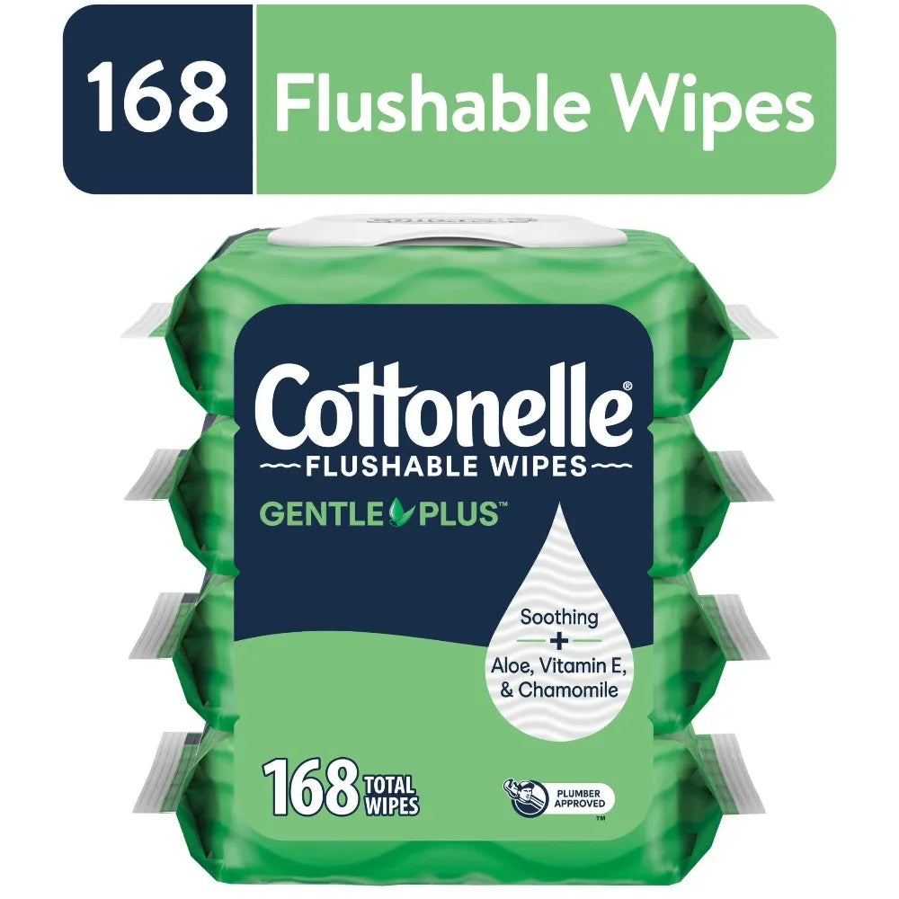 Paraben-Free Gentle Clean Wipes | Hypoallergenic Dermatologist-Tested Wipes .Flushable Wet Wipes, .