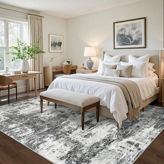 8x10 Area Rugs. Abstract Washable Rug with Anti-Slip Backing Non-Shedding Stain-Resistant Soft Modern Large