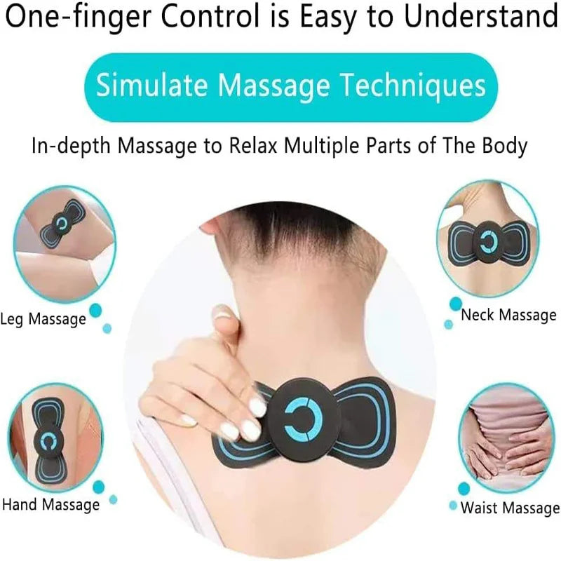 Mini Massager, Rechargeable Intelligent TENS Unit Muscle Stimulator for Pain Relief - FSA or HSA Eligible Deep Tissue EMS Massager Management for Back, Neck, Arm Electronic Pulse Machine