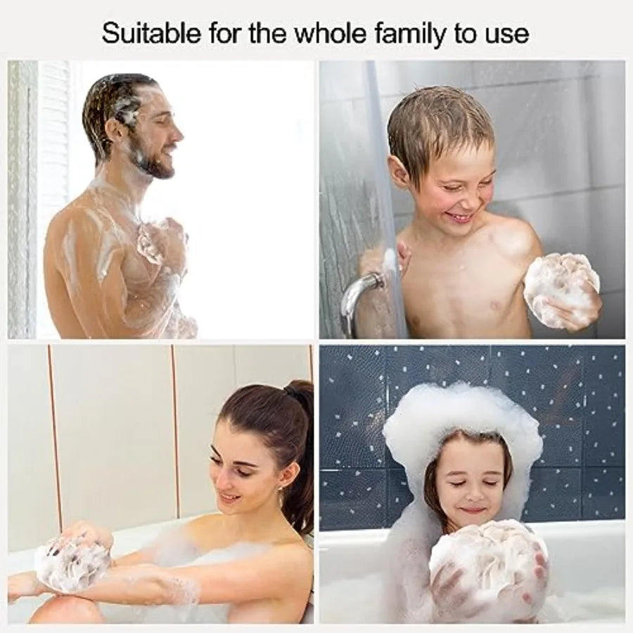 Loofah Bath Sponge Shower Loofahs, 4 Pack Soft Loofa Exfoliating Body Scrubber