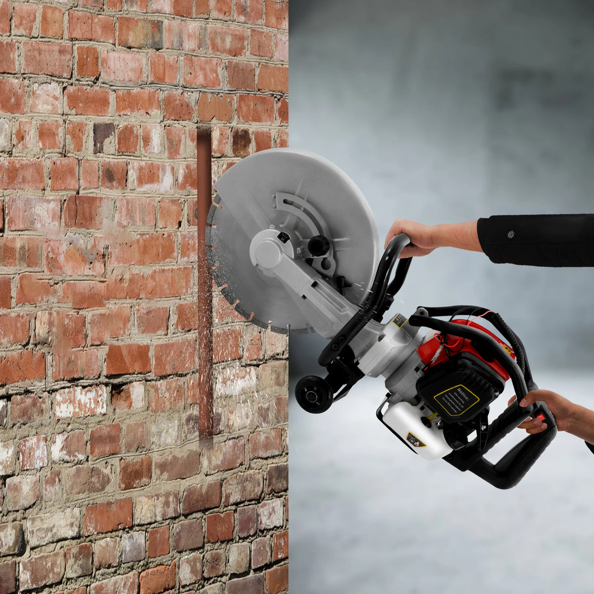 JH-350 Gas Concrete Cutting Saw with 52cc 1400W, 350mm Masonry Saw for Asphalt, Granite and Porcelain