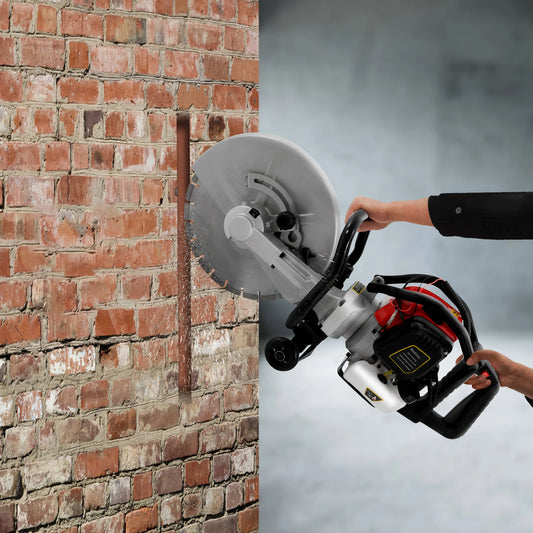 JH-350 Gas Concrete Cutting Saw with 52cc 1400W, 350mm Masonry Saw for Asphalt, Granite and Porcelain