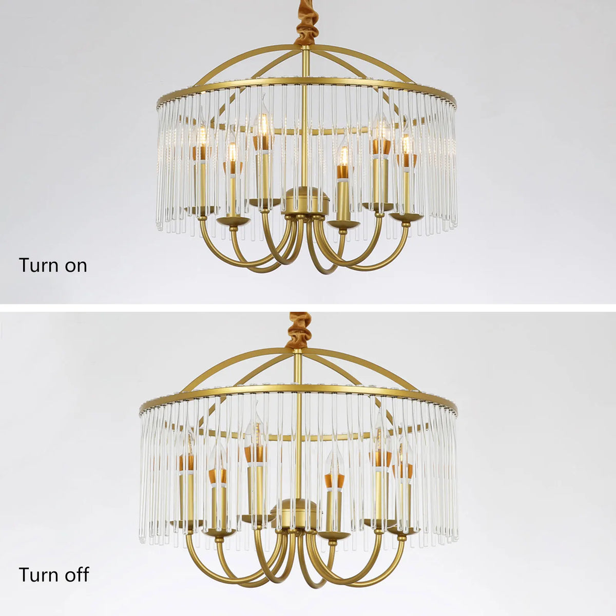 6-Light Crystal Ceiling Mounted Chandelier Ceiling Light Fixture
