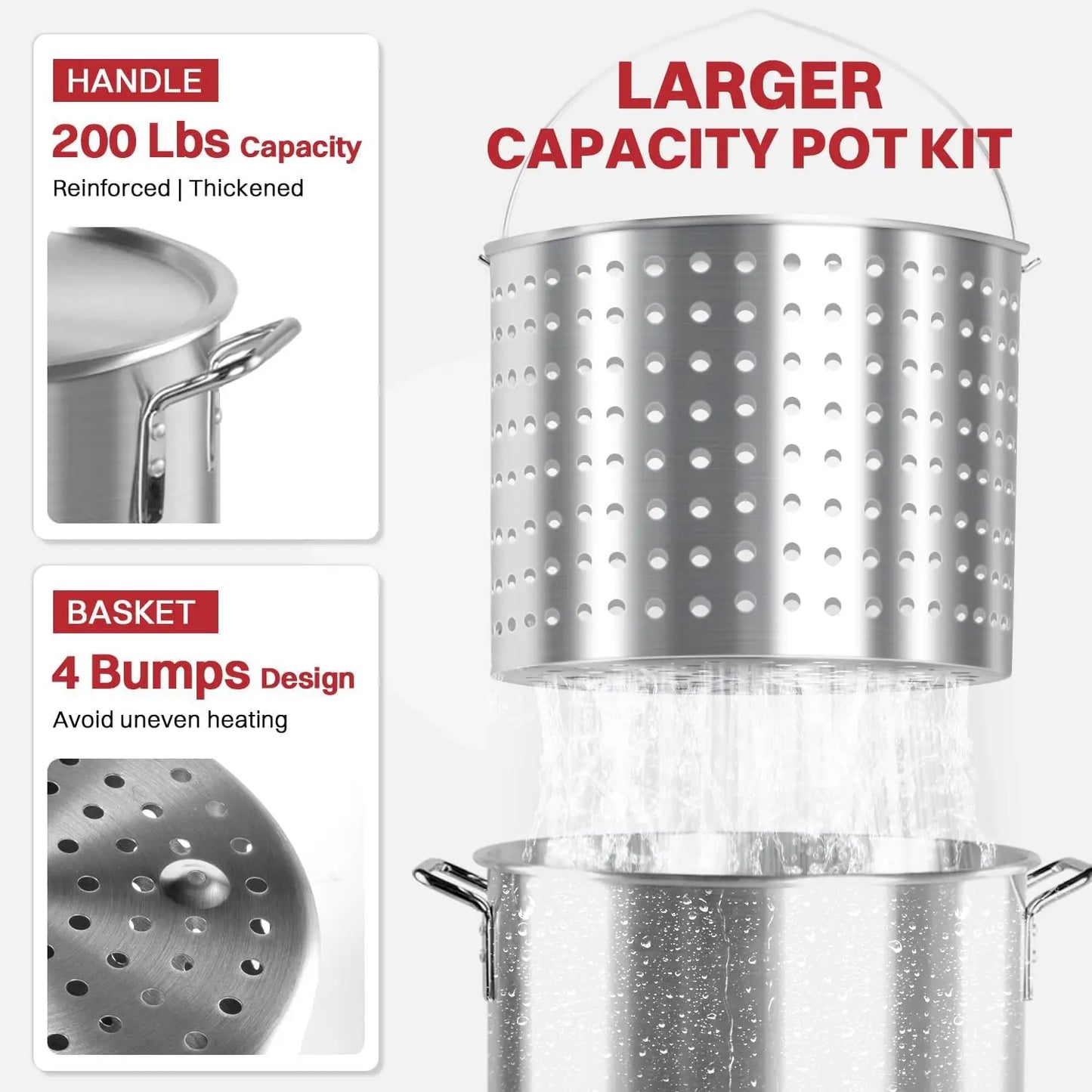 Outdoor Crawfish Boiler Seafood Boil Kit Includes Crab Pot