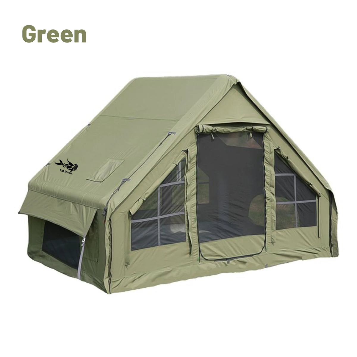 PAKICETUS Large Luxury Inflatable Glamping Tent with Manual Hand Pump, Easy Setup 4 Season Anti-Snow Spacious Family Shelter, Weatherproof Air Tent .