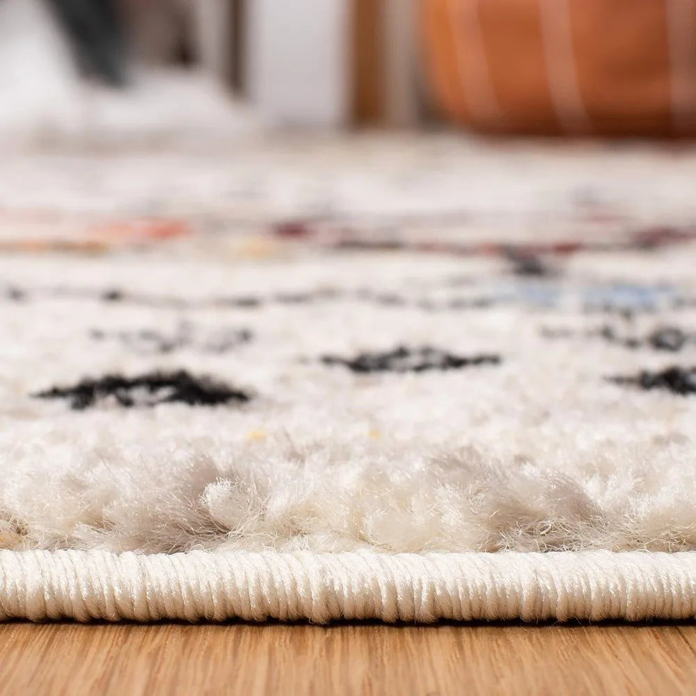 Large 8x10 Moroccan Boho Area Rug, Non-Shedding & Easy Clean,