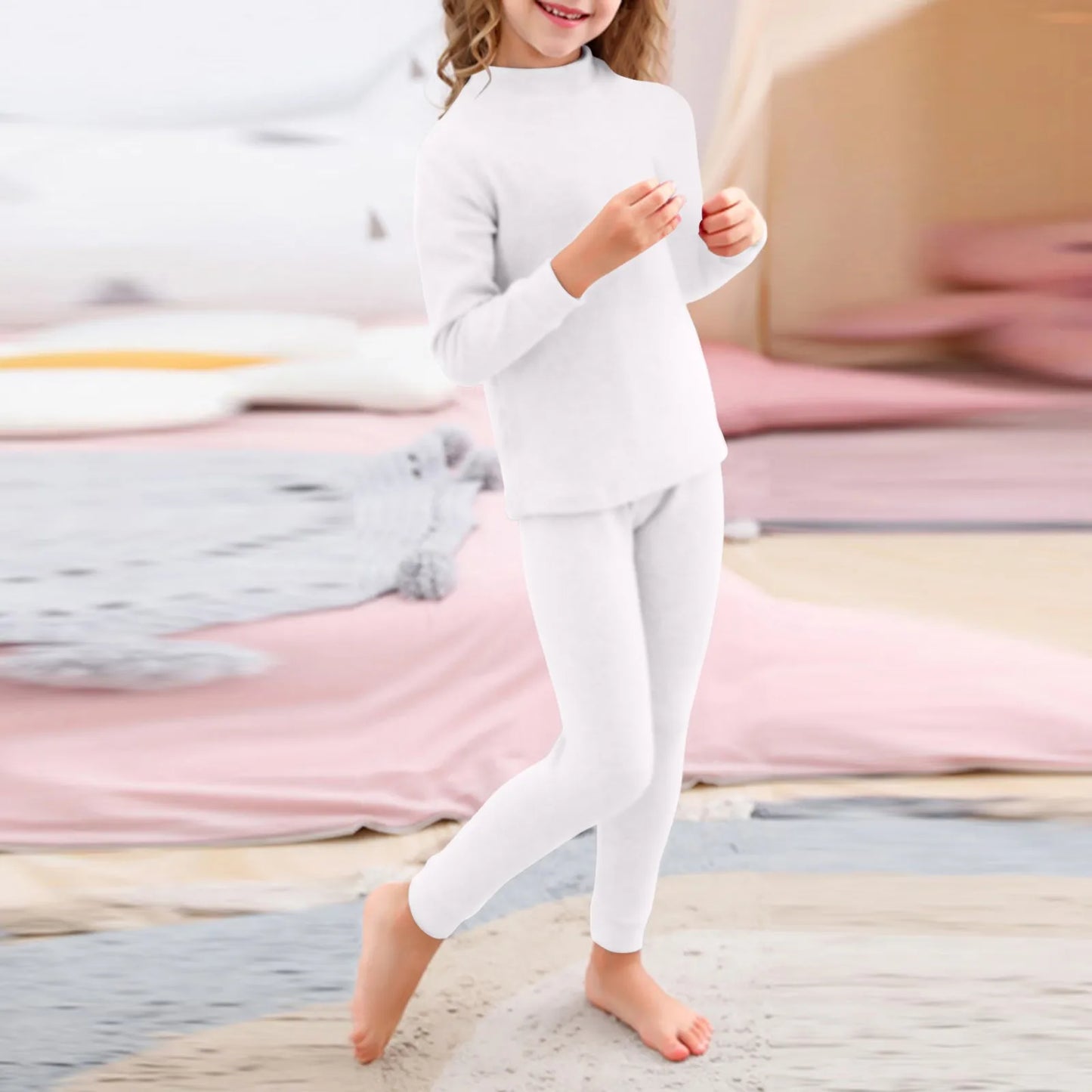 Unisex Solid Long Sleeve Warm Pullover Pajamas