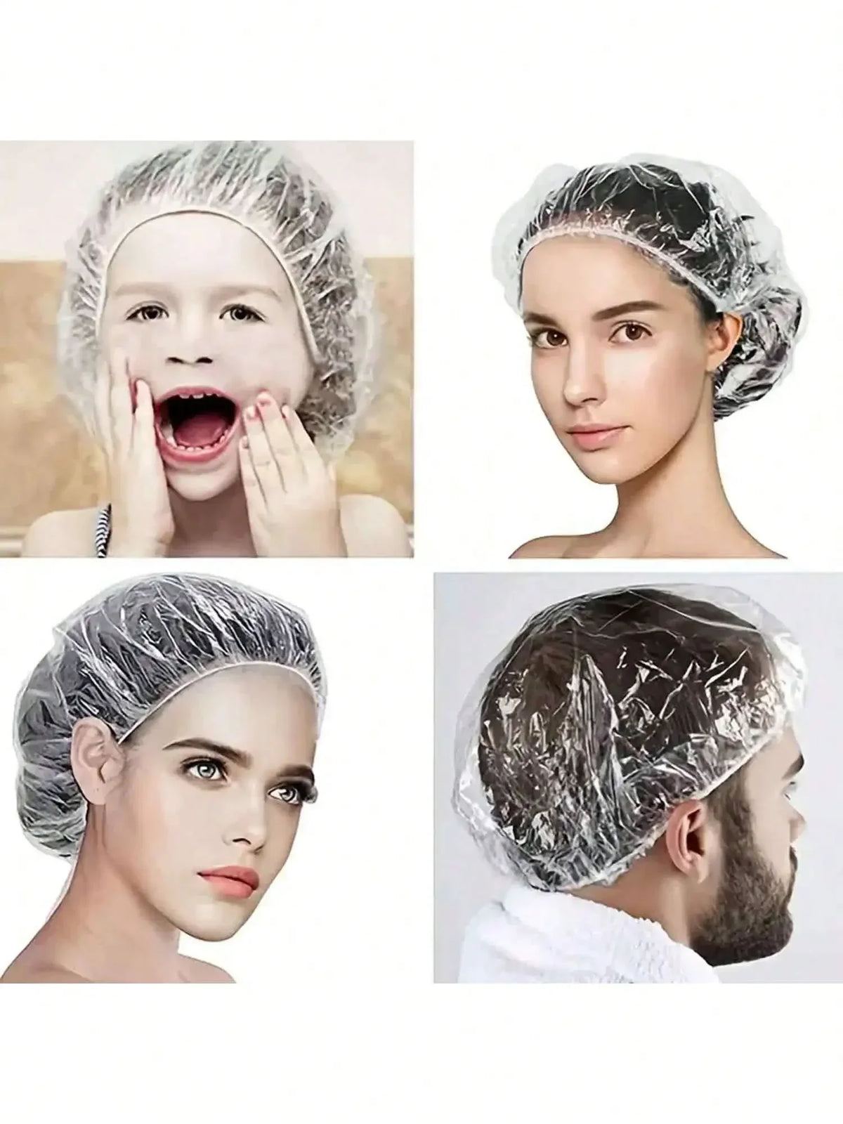 2026 100/50/10pcs Disposable Shower Caps, Waterproof Elastic Shower Caps, Thick Extra Large Elastic Shower Caps .