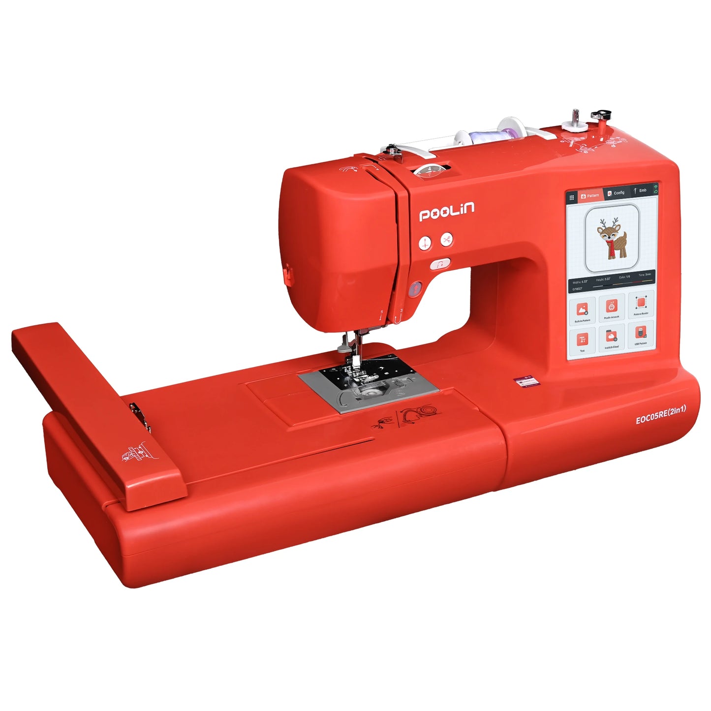 2in1 Embroidery Sewing Machine, Computerized Home Machine for Beginners with Starter Kit