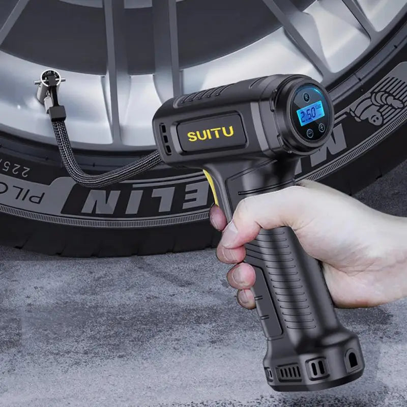 Portable Wireless Car Inflatable Pump 120W Electric Vehicle Tire Inflator.