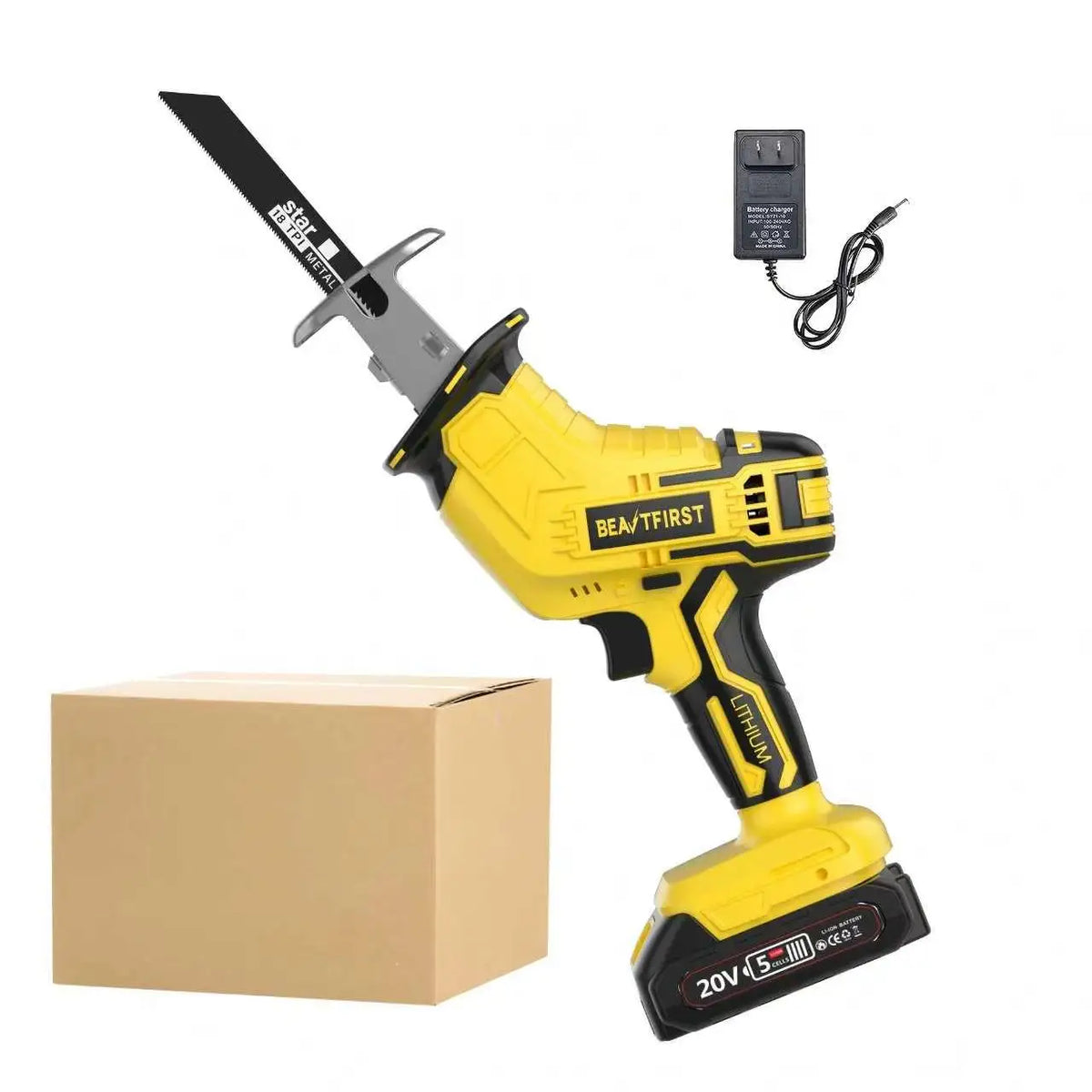 Brand new upgraded electric reciprocating saw, cordless jigsaw with LED light and safety lock
