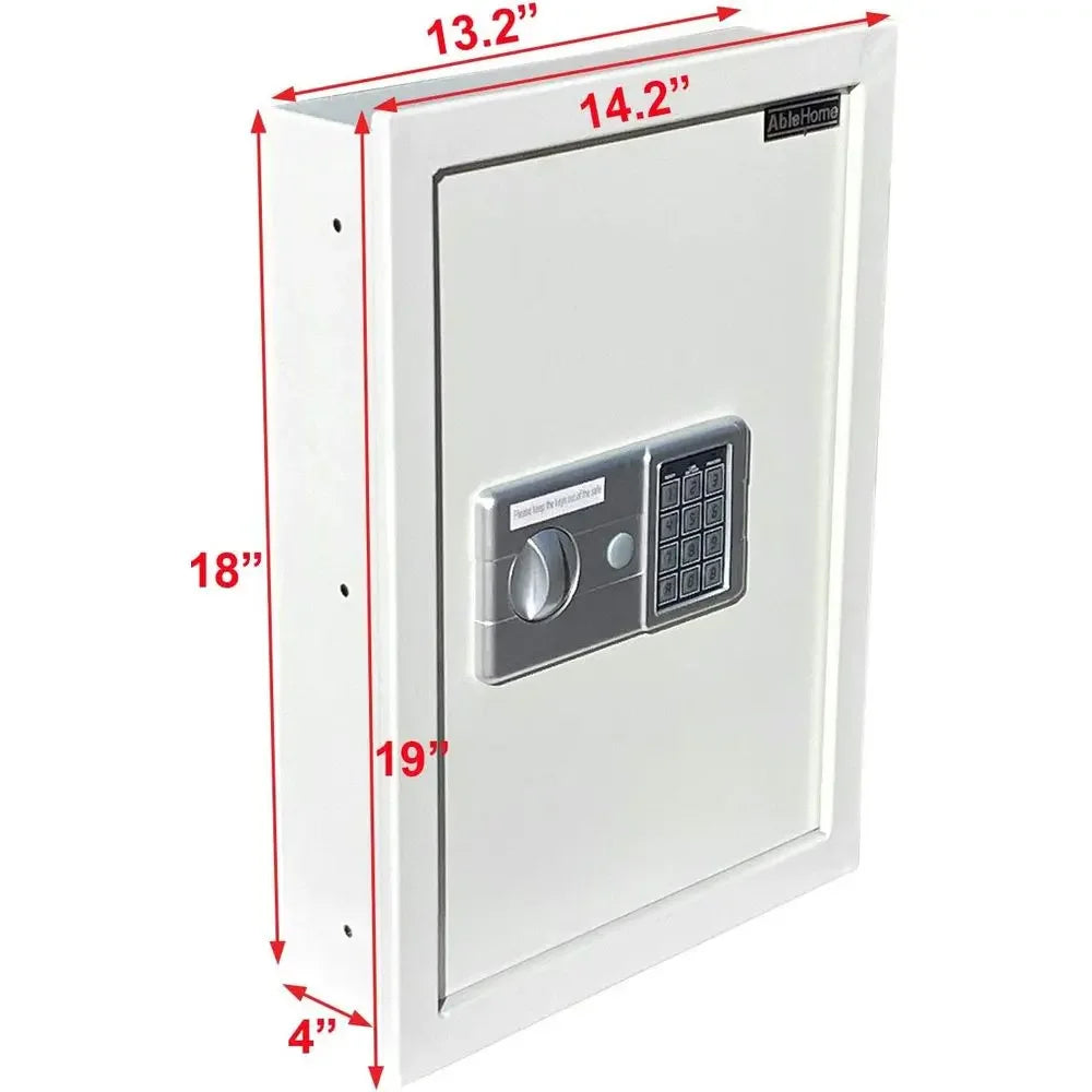 Electronic Safe with Wall Mount for Firearms and Valuables - White/Light Grey