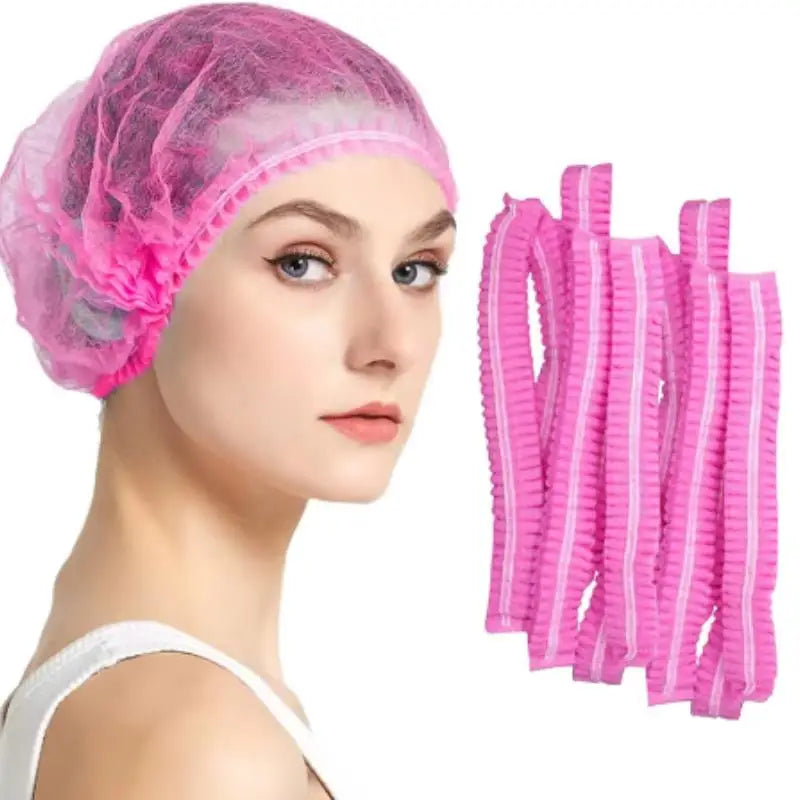 80pcs Waterproof Disposable Shower Cap Women's  Elastic Mouth Strip Plastic.