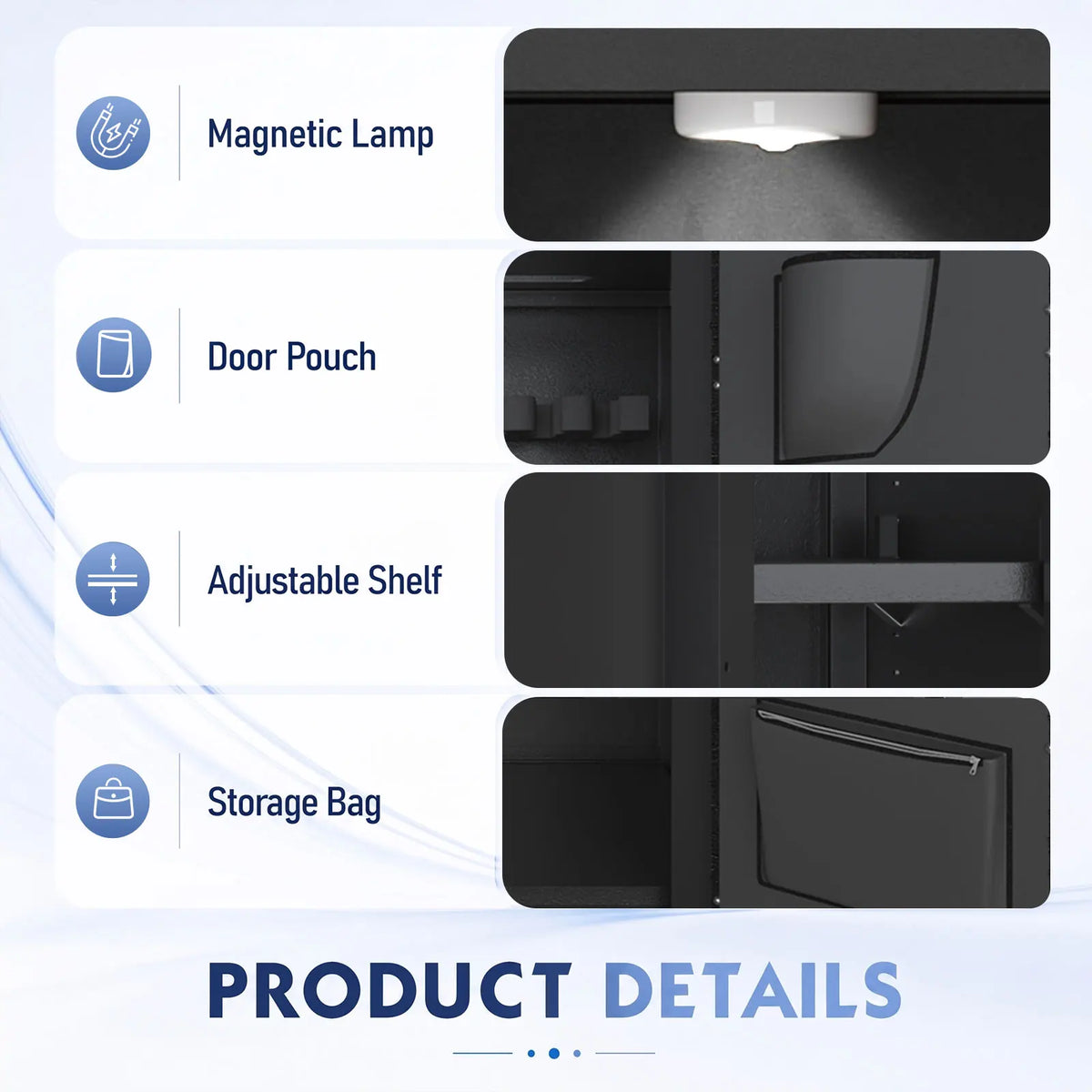 35-40 Large Unassembled Gun Safe for Rifles and Pistols, Biometric Fingerprint Gun Safe with LCD Keypad