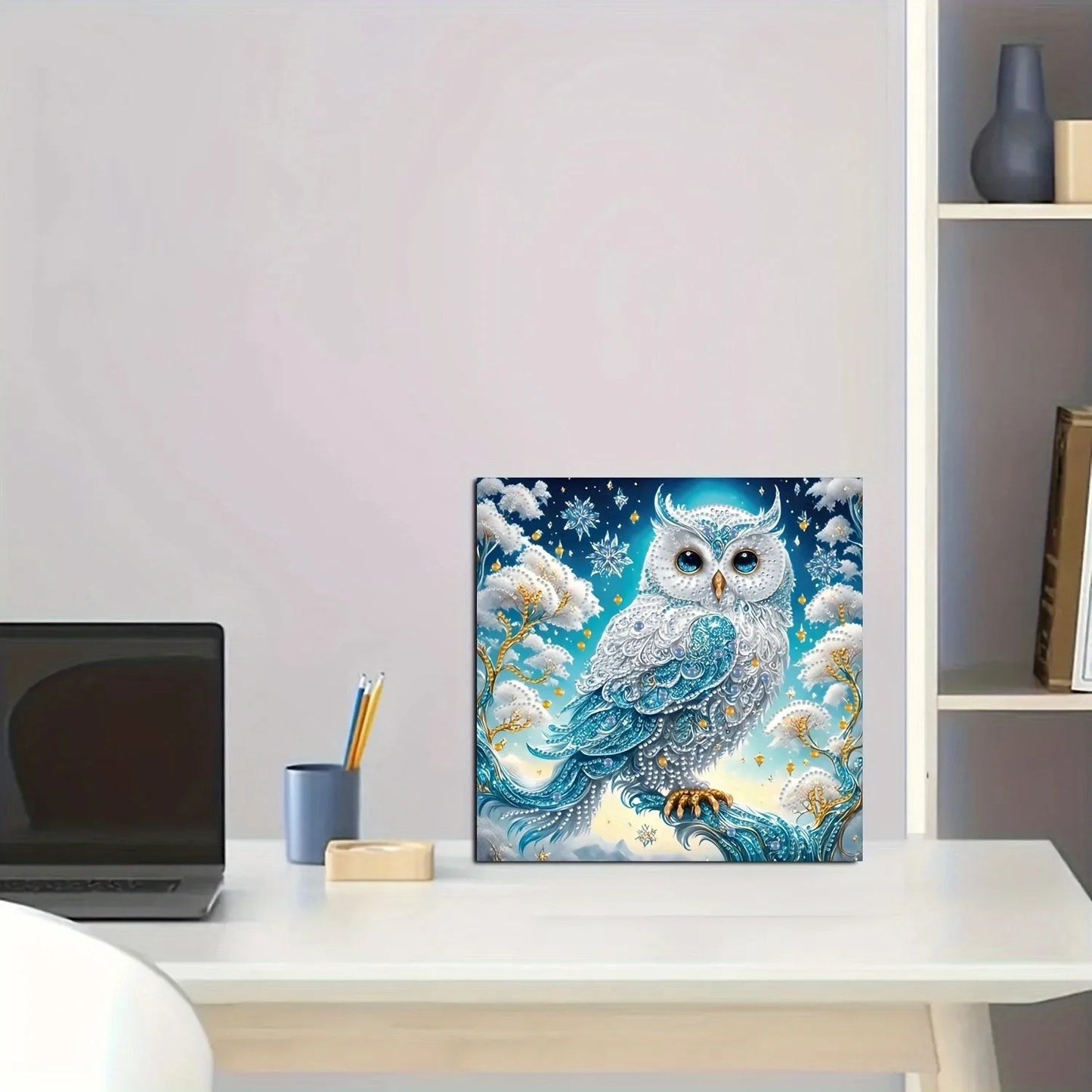 Charming DIY 5D Owl Diamond Painting Set on Tree Branches - .