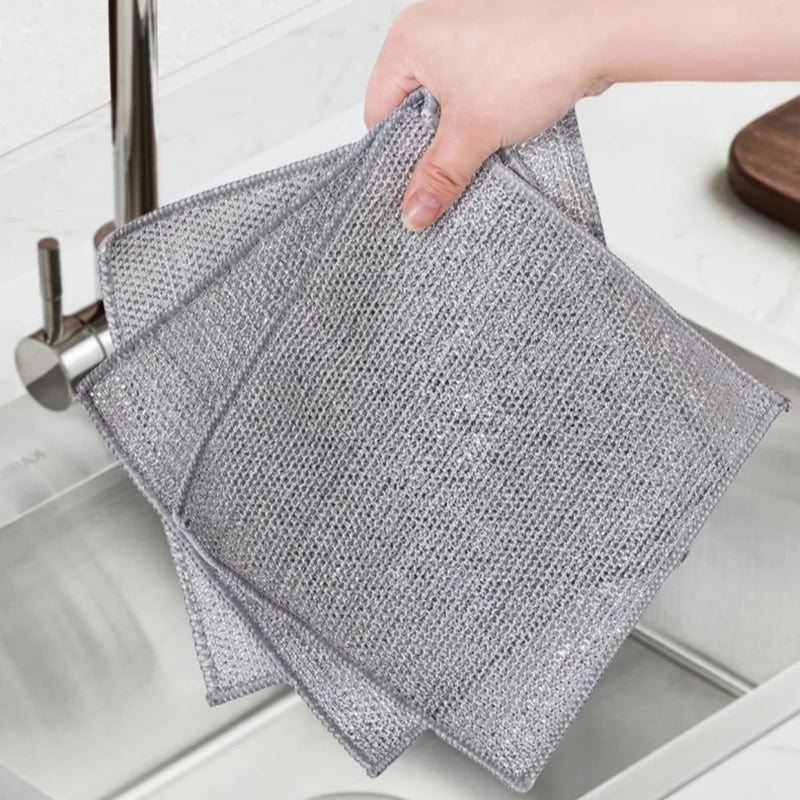 Magic Cleaning Cloth Thickened Double -sided Metal Steel Wire Rags