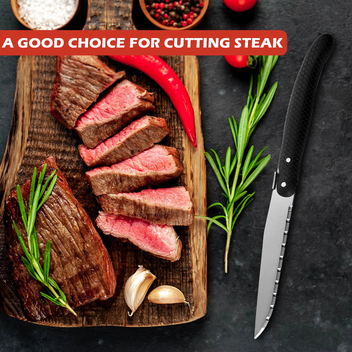 KitchenTrend 6Pcs VG-10 Core Damascus Kitchen Knife Set, Steak Cleaver Peeler Utility Knives.