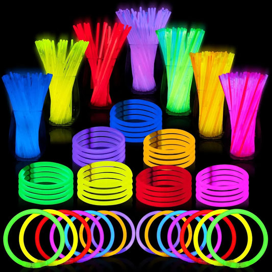 144/400/800 Pcs 8" Glowsticks Halloween Supplies Pack Glow in the Dark Party Favors.